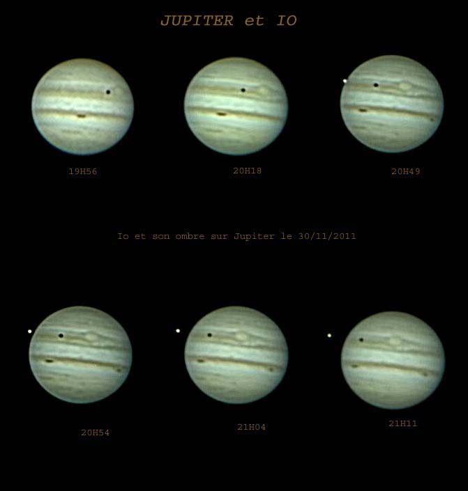 Image du mois de janvier 2012 - Transit de Io devant Jupiter par Luc Urbain