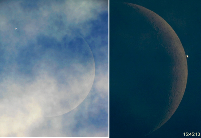Image du mois de juillet 2007 - Occultation de Vnus par la Lune du 18 juin 2007