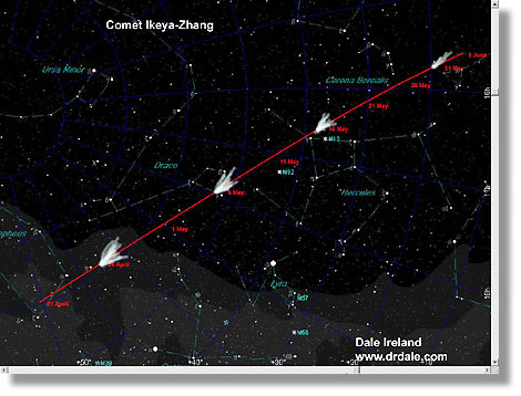 Le trajet de la comète Ikeya-Zhang ... cliquez pour agrandir