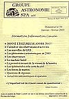 Observations et activités (Janvier et février 2003)