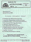 Calendrier des observations et activités - Mai, juin et juillet 2007