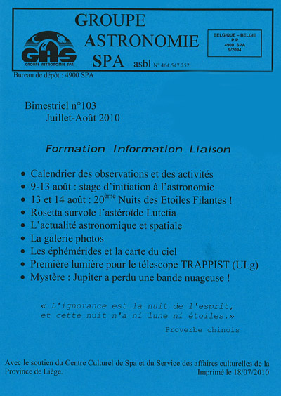 Bulletin du GAS - Juillet et Ao�t 2010