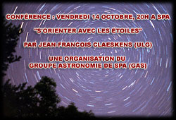 Conférence : S'orienter avec les étoiles par Jean-François Claeskens